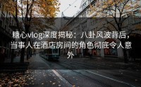 糖心vlog深度揭秘：八卦风波背后，当事人在酒店房间的角色彻底令人意外