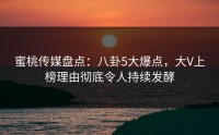 蜜桃传媒盘点：八卦5大爆点，大V上榜理由彻底令人持续发酵