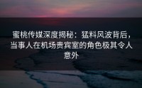 蜜桃传媒深度揭秘：猛料风波背后，当事人在机场贵宾室的角色极其令人意外