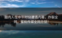 圈内人在中午时分遭遇内幕，炸裂全网，蜜桃传媒全网炸锅！