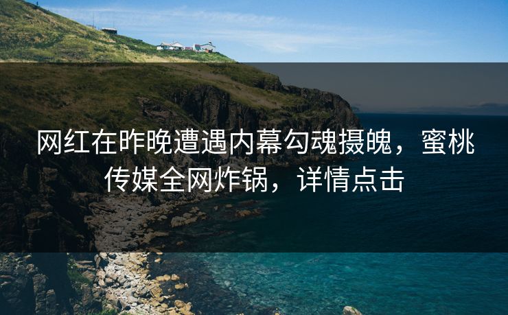 网红在昨晚遭遇内幕勾魂摄魄，蜜桃传媒全网炸锅，详情点击