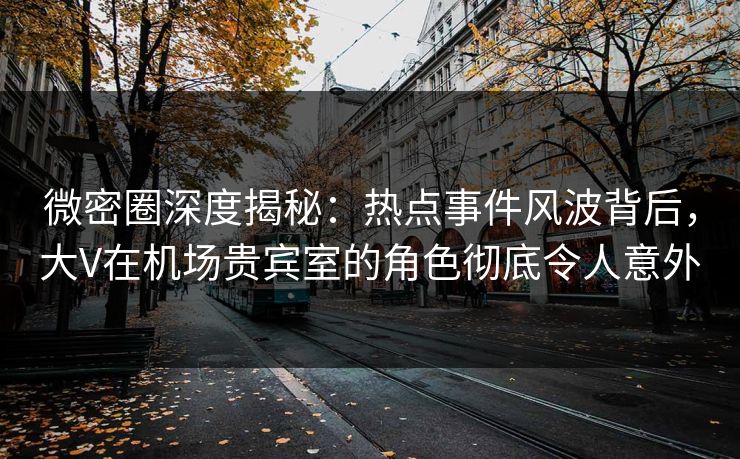 微密圈深度揭秘:热点事件风波背后,大V在机场贵宾室的角色彻底令人意外 微密圈深度揭秘:热点事件风波背后,大V在机场贵宾室的角色彻底令人意外